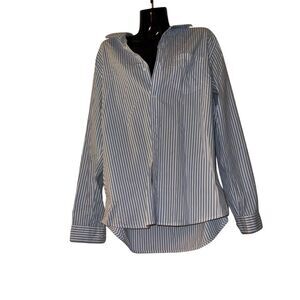 s.Oliver‎ Women's Blue Striped Long Sleeve Button-Up Shirt Size L